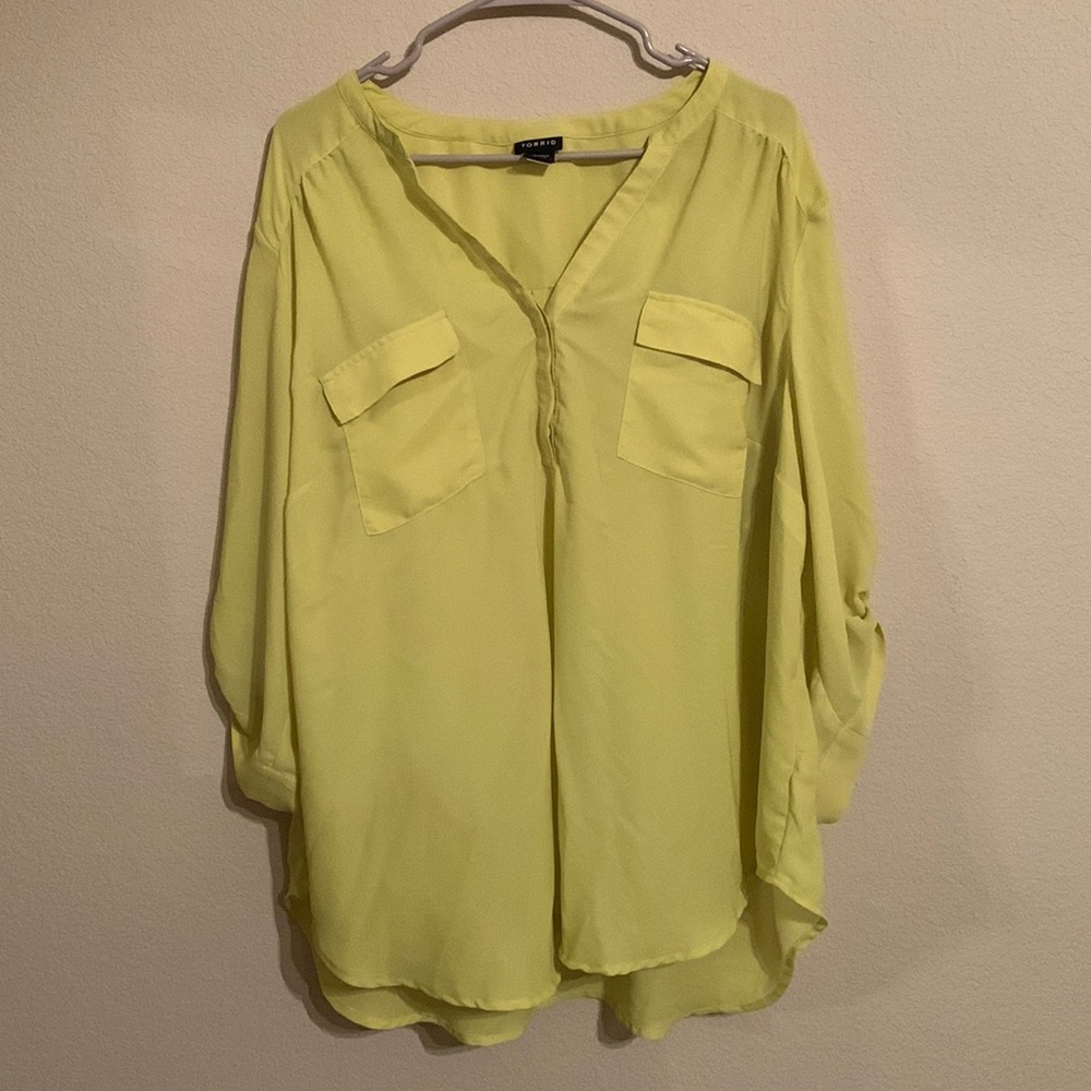 Neon Yellow Torrid Harper blouse